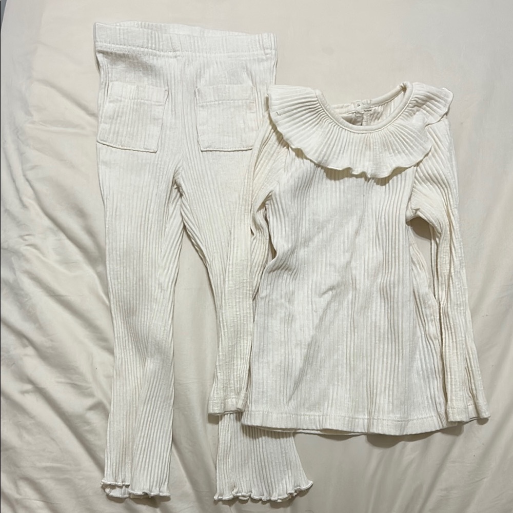Kids Gray Ribbed Matching Set - Picture 3 of 4